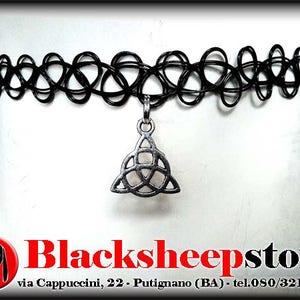 Elastiskt chokerhalsband med hänge, olika modeller, stretchigt mode, gotiskt