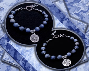 Sun N Moon Blue Coral • Topaz Bracelet