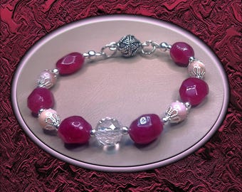 Montana Ruby • Shell • Crystal Quartz Focal Bracelet