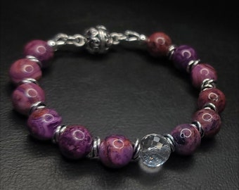 Plum Purple Quartz Bracelet • Sterling Silver Accents