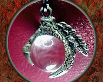 Crystal Quartz & Jasper Dragon Claw Necklace
