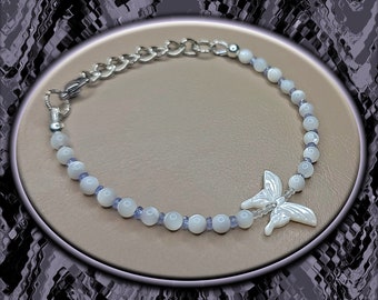 Mother of Pearl • Tanzanite Butterfly Bracelet