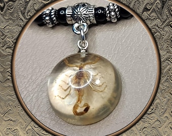 Onyx & Silver Accent Scorpion Necklace
