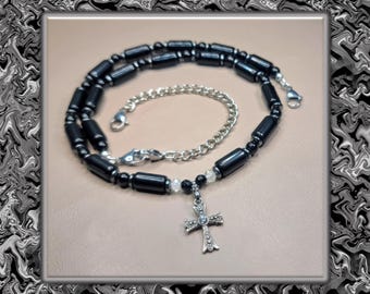 Onyx • Obsidian • Topaz • Goth Style Cross