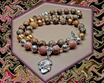 Guitaro 2# • Pearl • Leopardskin Jasper • Tiger's eye
