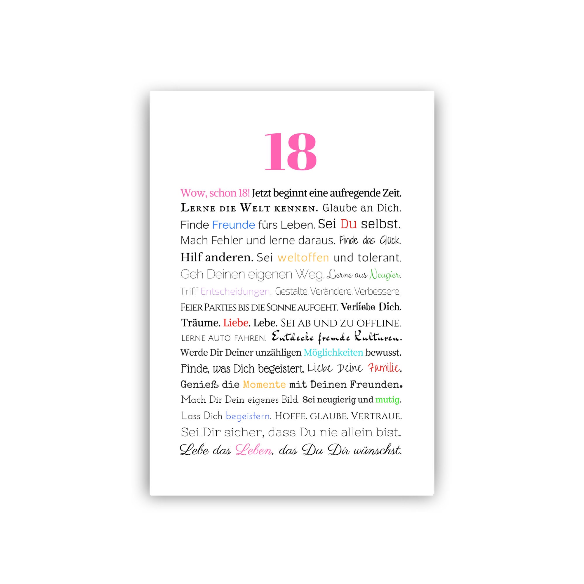 PDF Download 18. Geburtstag Mädchen Geschenk Etsy.de