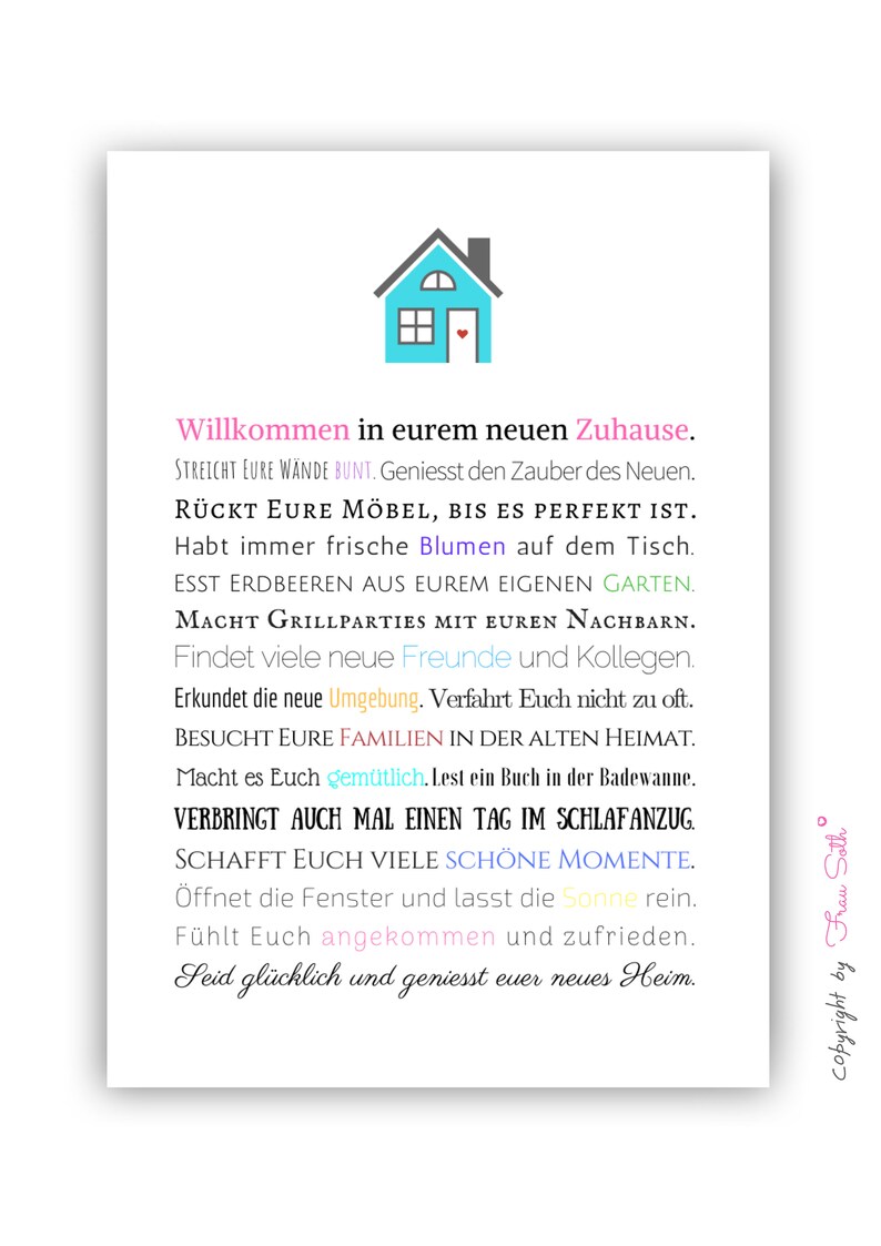 Personalisiertes Geschenk zum Richtfest, Umzug, Einzug Haus: Personalisiertes Bild als Einzugsgeschenk Bild 8