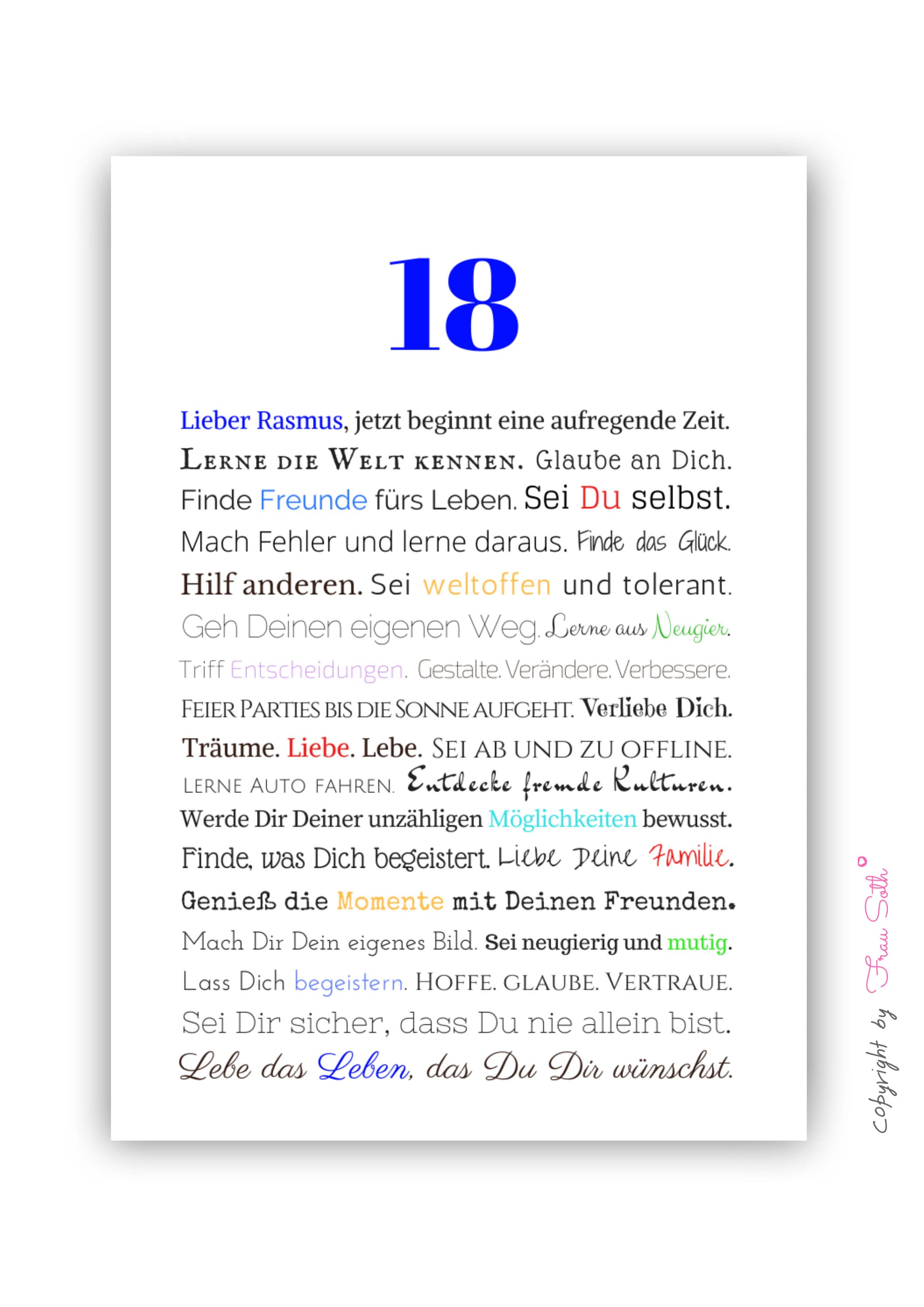 18. Geburtstag Jungen Geschenk Sohn Geburtstagsgeschenk personalisiert