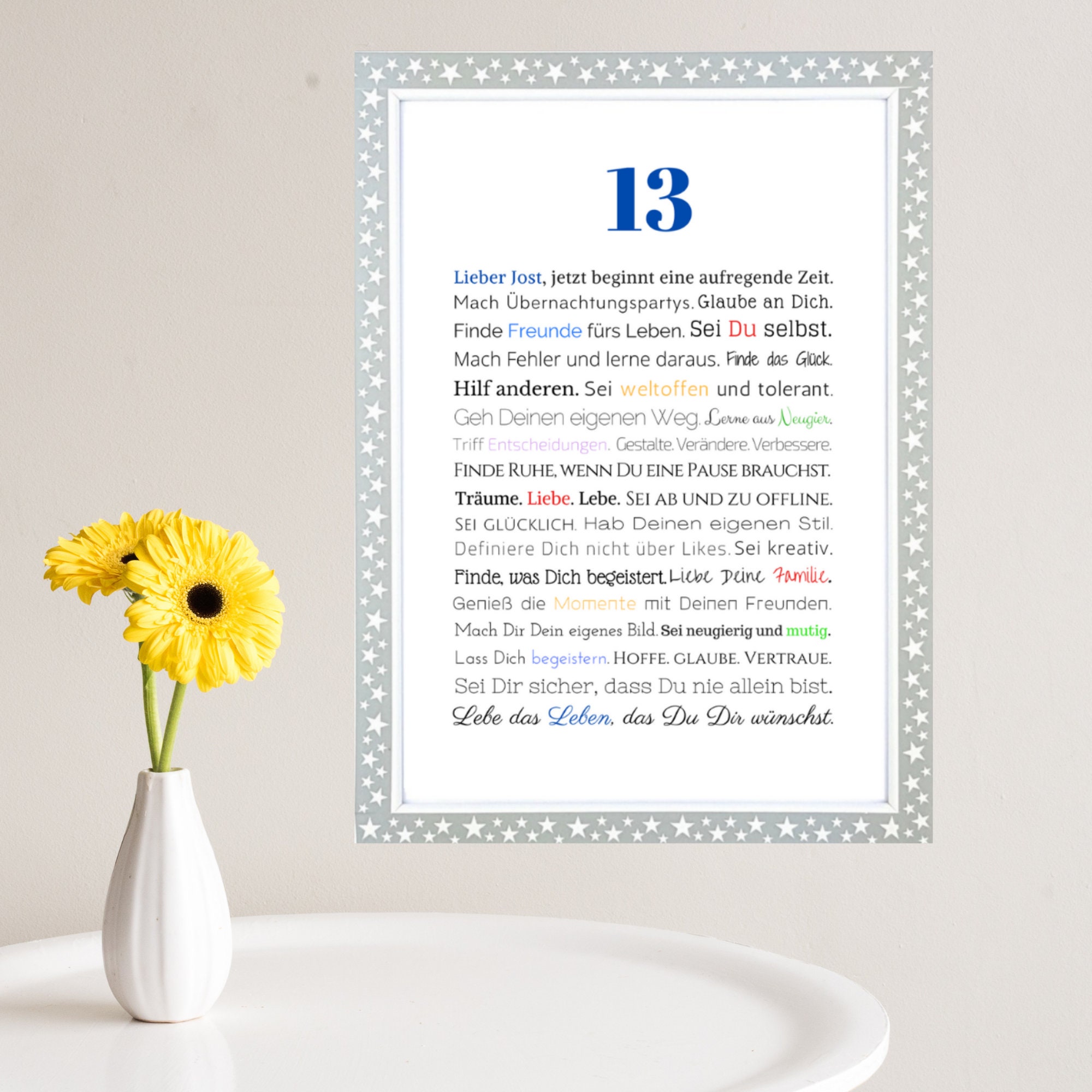 PDF 13. Geburtstag Geschenk Teenager Junge personalisiert Etsy