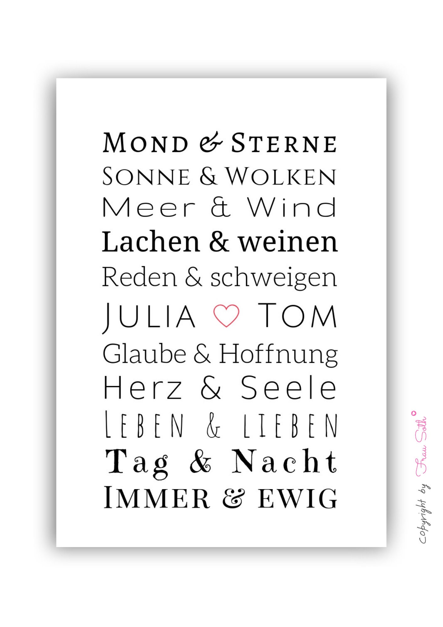Jahrestag Geschenk für ihn Hochzeitsgeschenke personalisiert Poster
