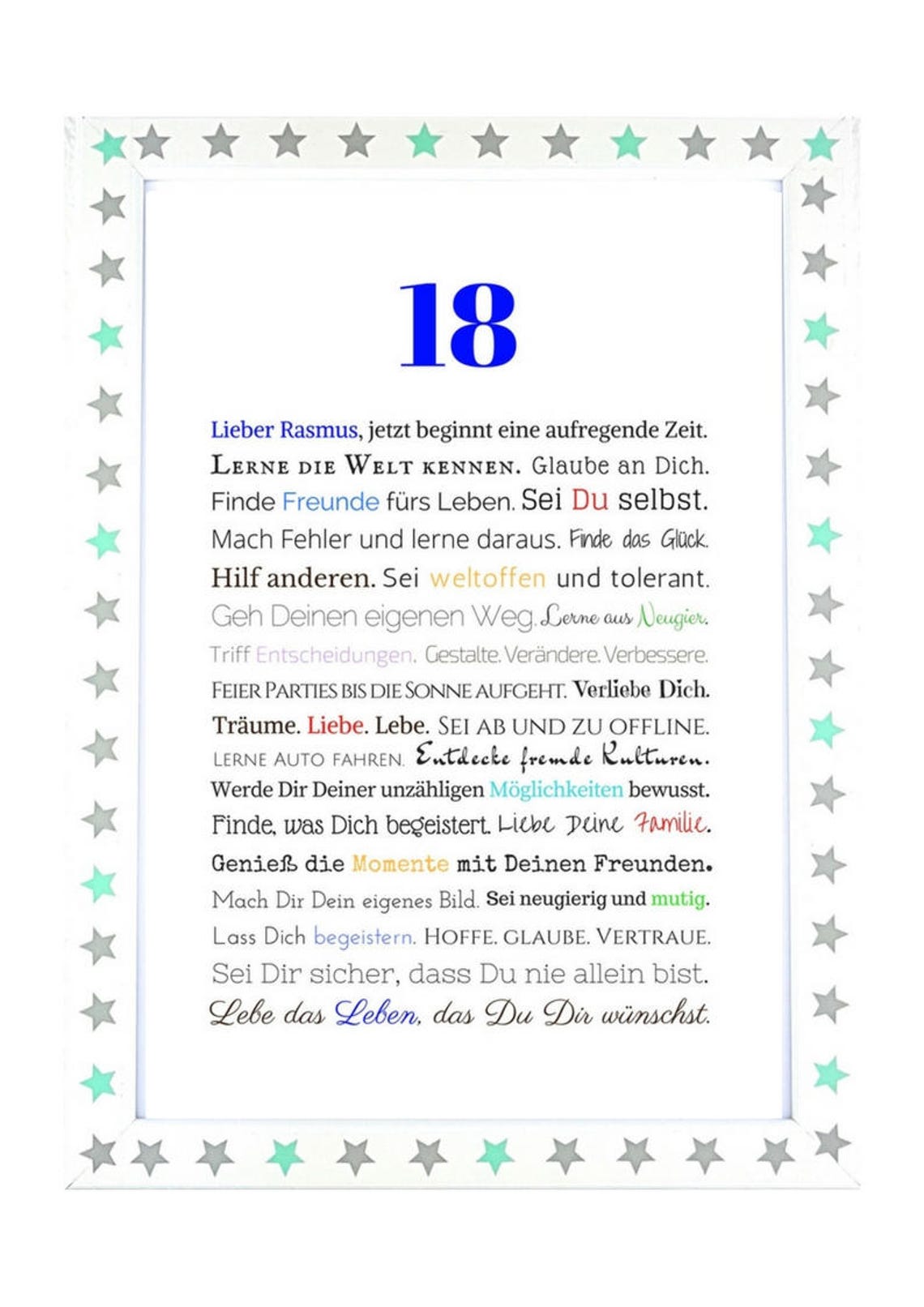 18. Geburtstag Jungen Geschenk Sohn Geburtstagsgeschenk personalisiert
