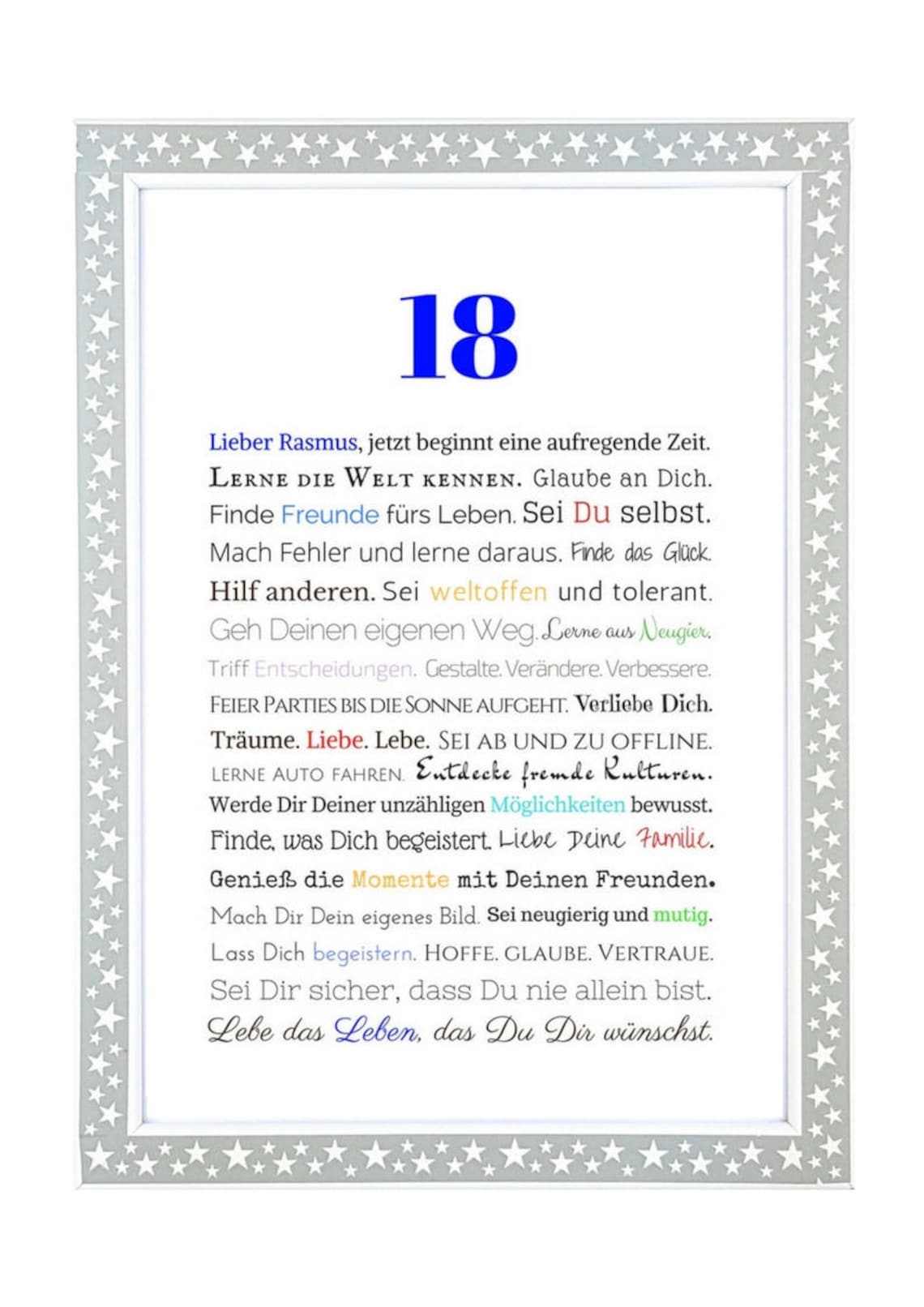 18. Geburtstag Jungen Geschenk Sohn Geburtstagsgeschenk personalisiert