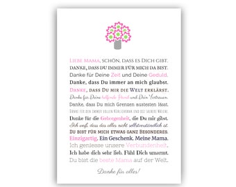 PDF Download Geschenk Mama zum Muttertag, Geburtstag oder Weihnachten A4