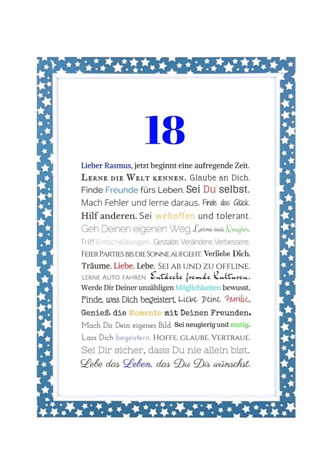 18. Geburtstag Jungen Geschenk Sohn Geburtstagsgeschenk personalisiert
