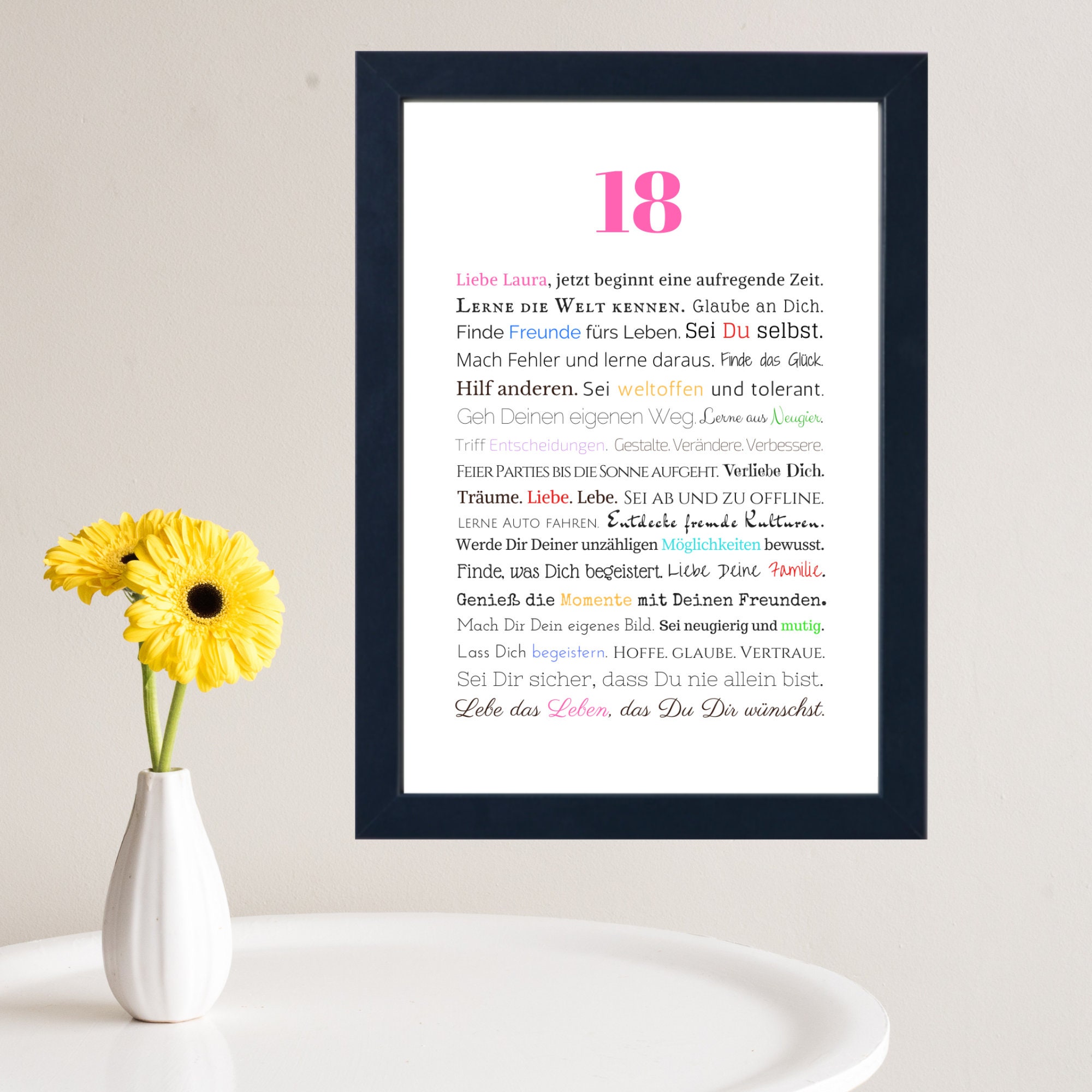 PDF 18. Geburtstag Mädchen Geschenk Tochter Geburtstagsgeschenk