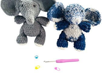 Crochet elephant, Stuffed Animals for Nurseries, Lovies for kids, Animal themed gifts, Presents for Baby Showers