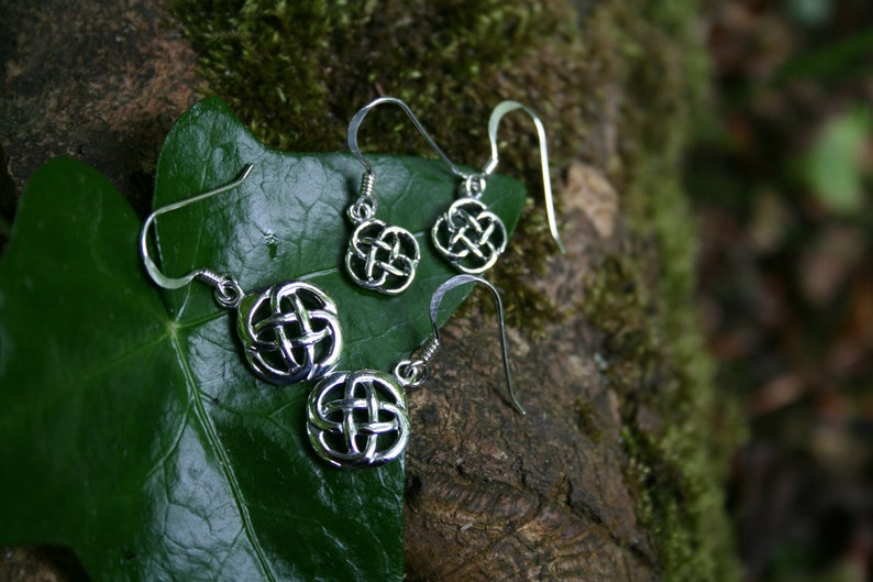 Rounded Celtic Knot Solid Silver Earrings