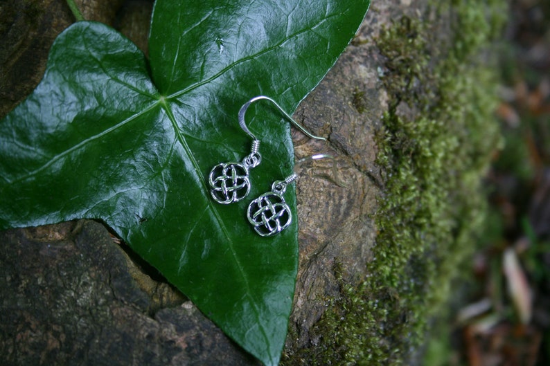Rounded Celtic Knot Solid Silver Earrings
