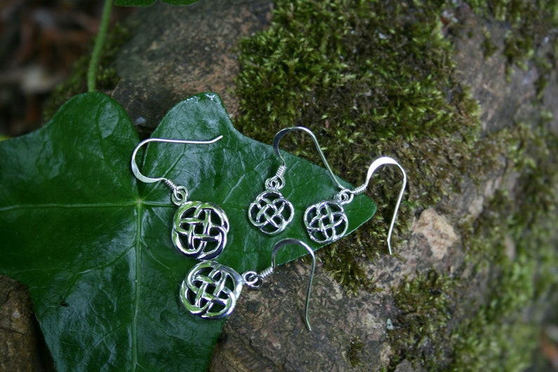 Rounded Celtic Knot Solid Silver Earrings