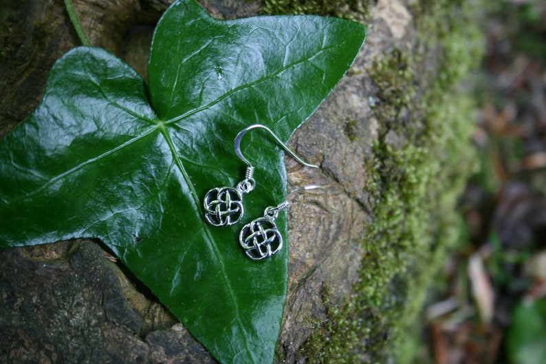 Rounded Celtic Knot Solid Silver Earrings