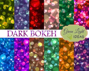 Dark Bokeh Digital Paper, Bokeh Patterns Printable, Bokeh Backdrops, Bokeh Backgrounds, Bokeh Scrapbook Papers, Digital Bokeh, Bokeh Texture