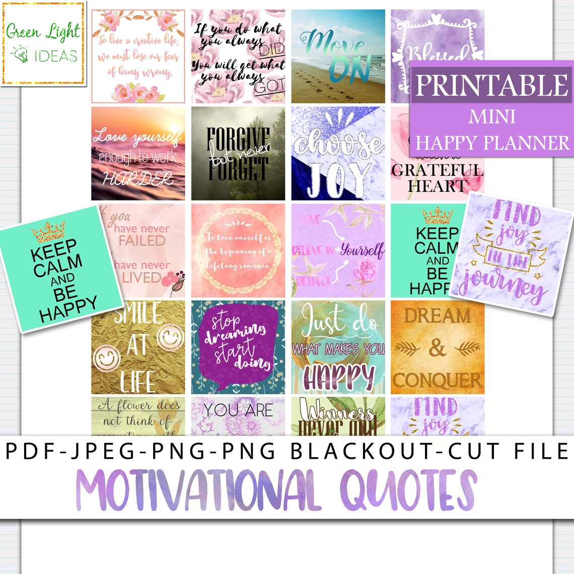 Printable Motivational Quotes MINI Happy Planner Stickers | Etsy