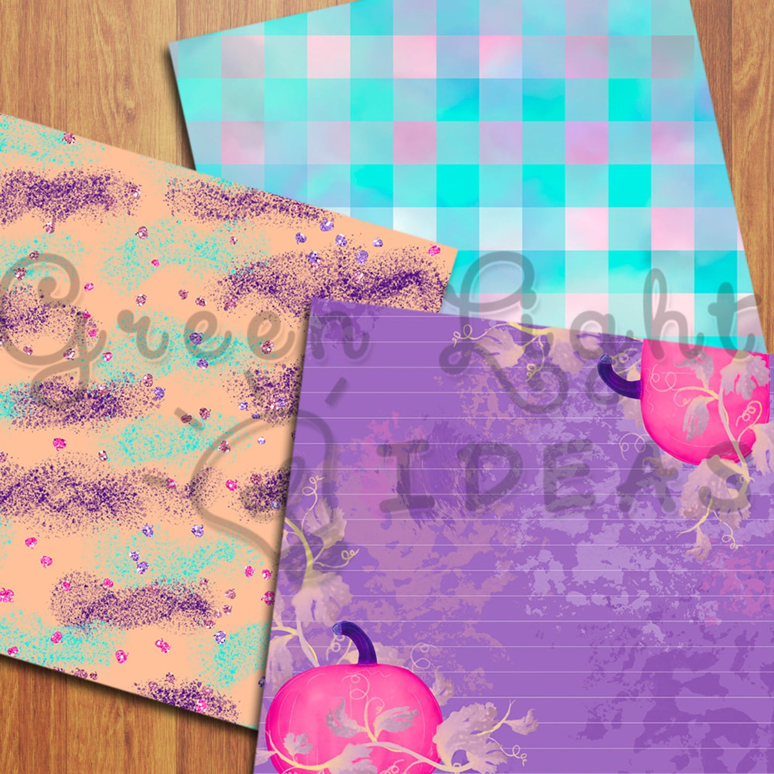 Pumpkins and Sunflowers Fall Digital Papers, Pumpkins Scrapbook Papers ...