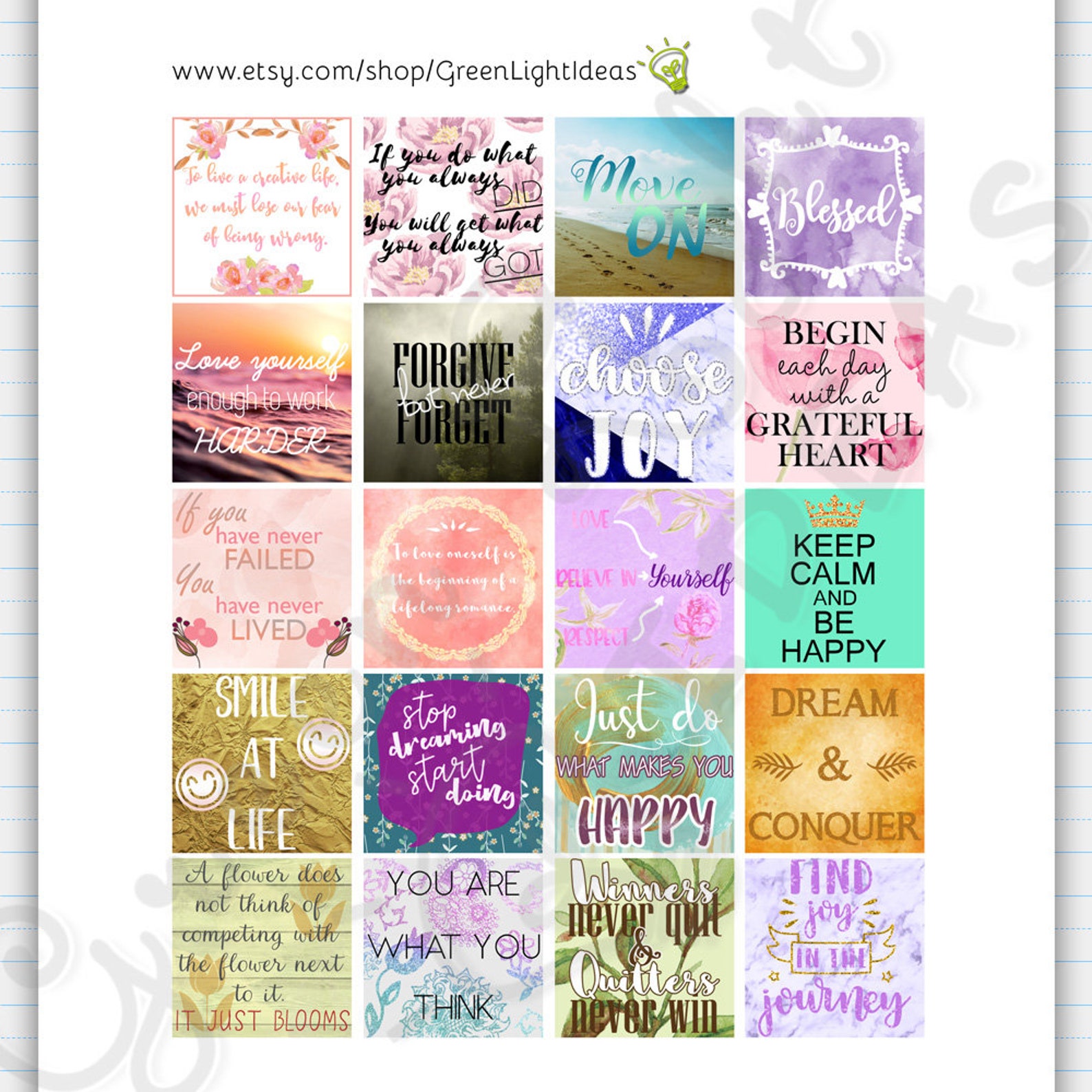 Printable Motivational Quotes MINI Happy Planner Stickers - Etsy