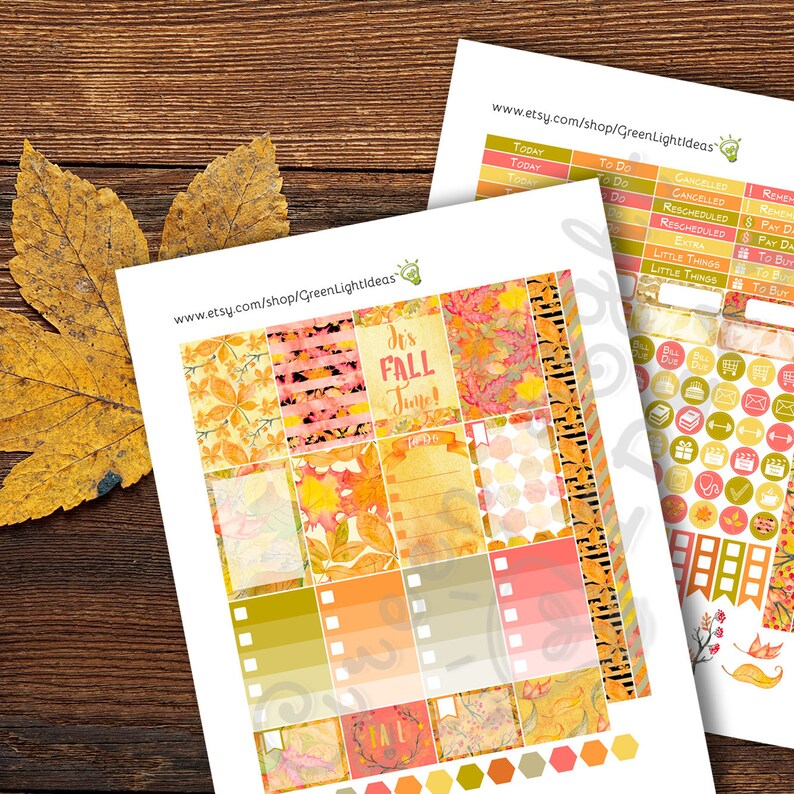 Fall Printable Stickers, Happy Planner Fall Weekly Kit, Autumn Happy ...