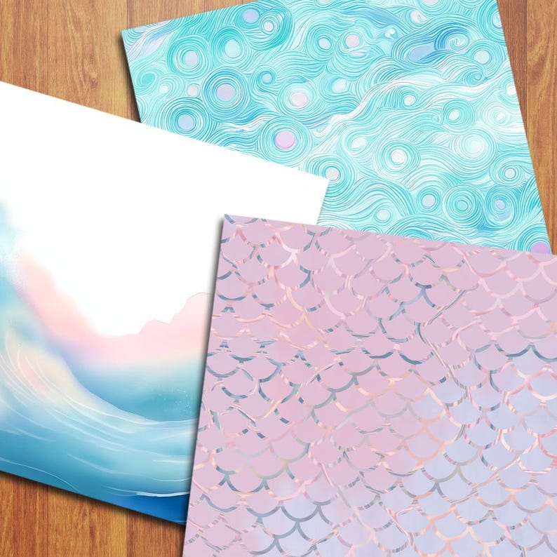 Sea Animals Digital Papers, Ocean Backgrounds, Under the Sea Printable ...