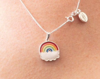 Sterling Silver Rainbow Necklace