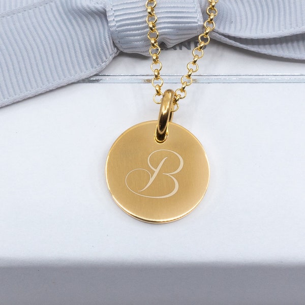 Personalised Gold Disc Necklace