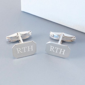 Personalised Sterling Silver Oblong Cufflinks