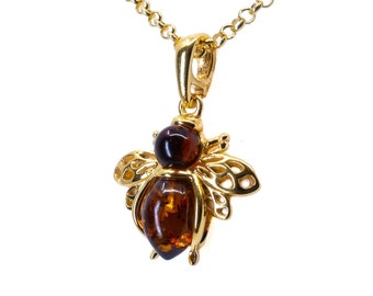 Personalised Gold and Honey Bee Necklace
