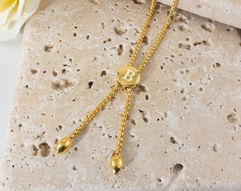 Personalised Gold Slider Initial Bracelet