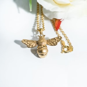 Personalised Gold Bumble Bee Necklace