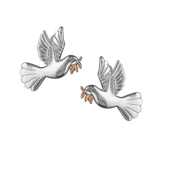 Boucles d’oreilles Silver et Gold Dove Stud