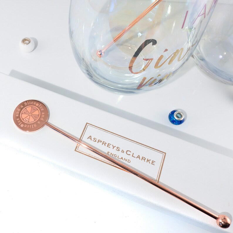 Personalised Rose Gold Gin Cocktail Prosecco Stirrer Etsy UK