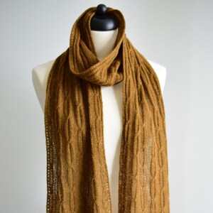Shawl knitting pattern, Cable knitting pattern, Scarf knitting pattern - Thea