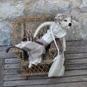 FELTED CAT DOLL, Cute Soft Sculpture Primitive Felt Cat, Fibre Art Needle Felted Animal,Cat Lovers Easter Gift,Special Gift For Her, &#39;Kit&#39;