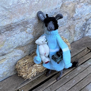 Goofy NADELFELT ESEL PUPPE und Spielzeug/Filz Esel/Wollfilz Esel/Esel Skulptur/Eselliebhaber Geschenk/Süßer Esel/Eselrettung &#39;Dexter&#39;