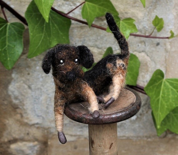 Needle Felted Dog Adorable Little Felted Border Terrier Etsy
