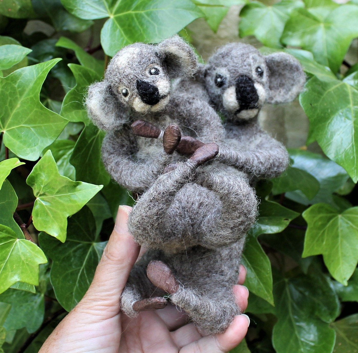 TWO FELT KOALA Bears/Poseable Needle Felted Koalas/Cute Aussie Etsy
