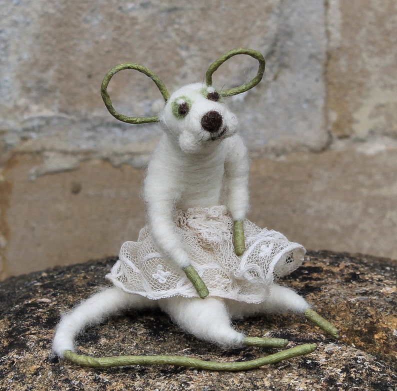 BALLERINA WHITE MICE Cute Felted Mouse Lovers Gift For Her Etsy
