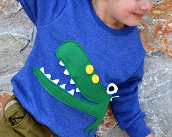 Crocodile shirt Party animal shirt Crocodile party Aligator shirt Crocodile kids t-shirt Boy's alligator shirt Alligator birthday Blue shirt
