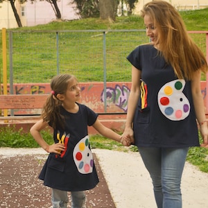 Mother&#39;s Day gift Mother&#39;s Day shirt Pallet dress Mommy and me Sweatshirt  Matching outfit Mother&#39;s Day outfit Art dress Applique clothes