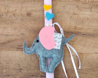 Lambada Easter Greek Easter Candle Greek Easter Girls Lampada Felt Elephant Lampada Easter gifts Candles handmade Lampada Handmade