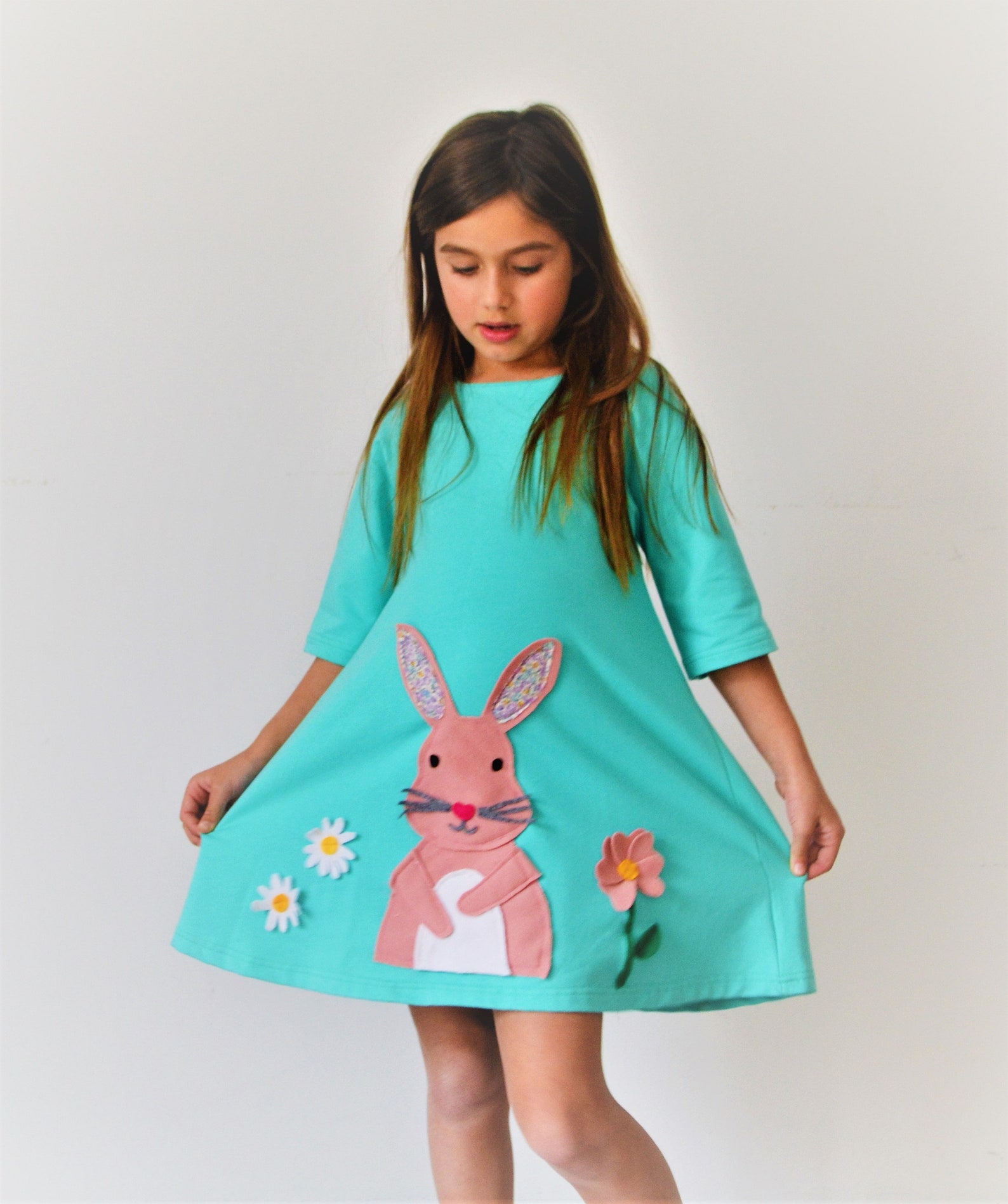 Easter Bunny Bunny Dress Easter Dress Girl's Dress Easter Outfit Infant Dress Pink Bunny Easter