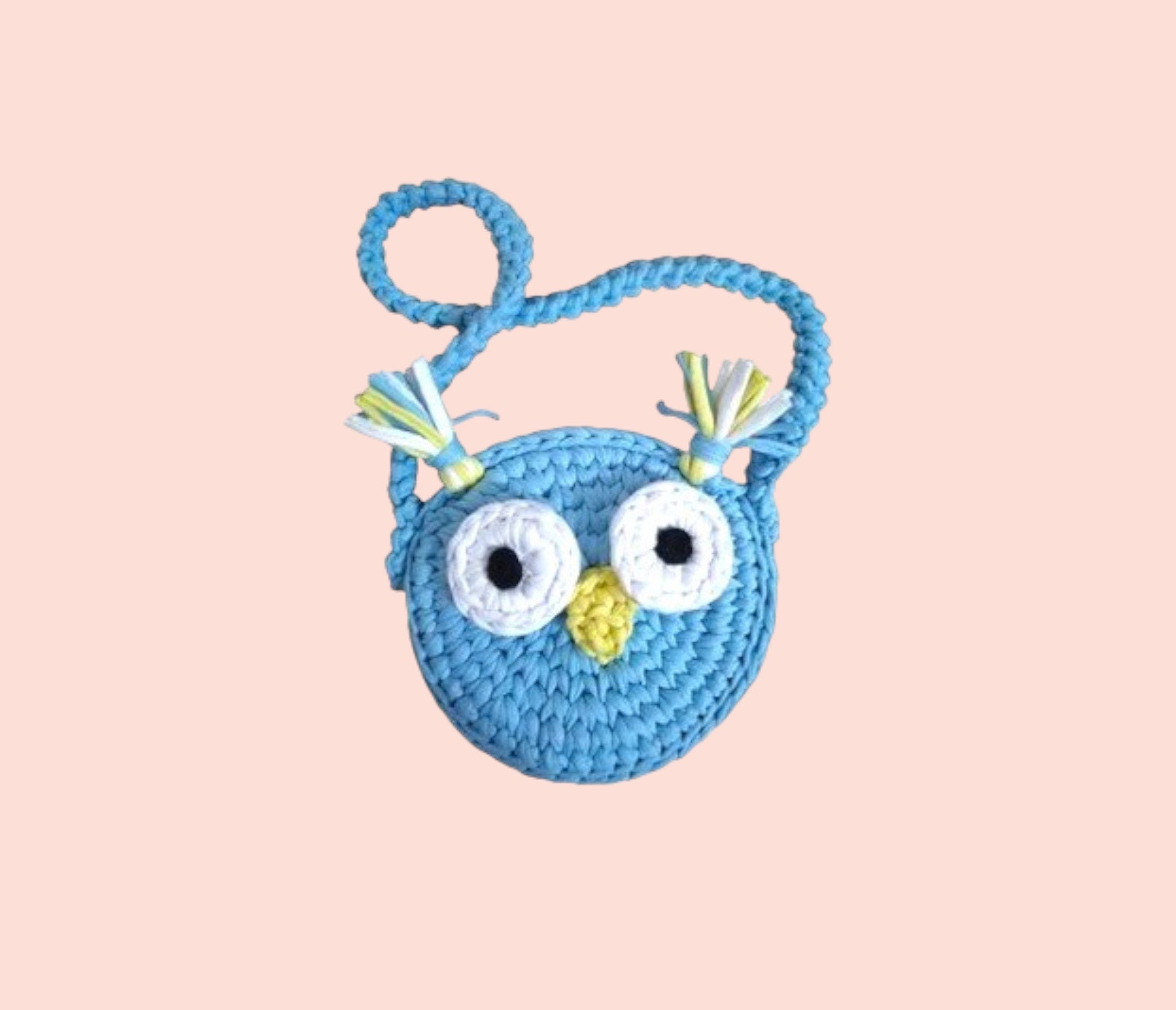 Owl bag, crochet owl, handmade bag, crocher owl bag, bag for girls, toddlers bag, blue owl bag, litt