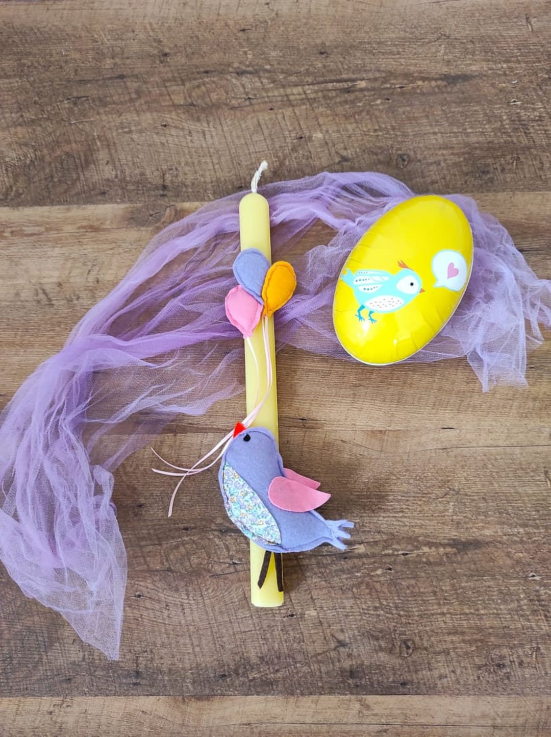 Greek Easter Candle Greek Easter Girls Lampades Bird Holding Balloons